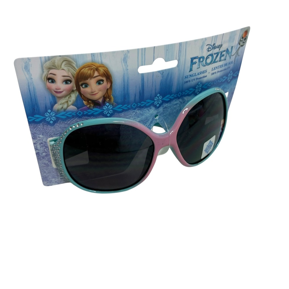 Disney Frozen Kid Sunglasses Teal Pink Elsa Anna Rhinestone 100% UV Protect